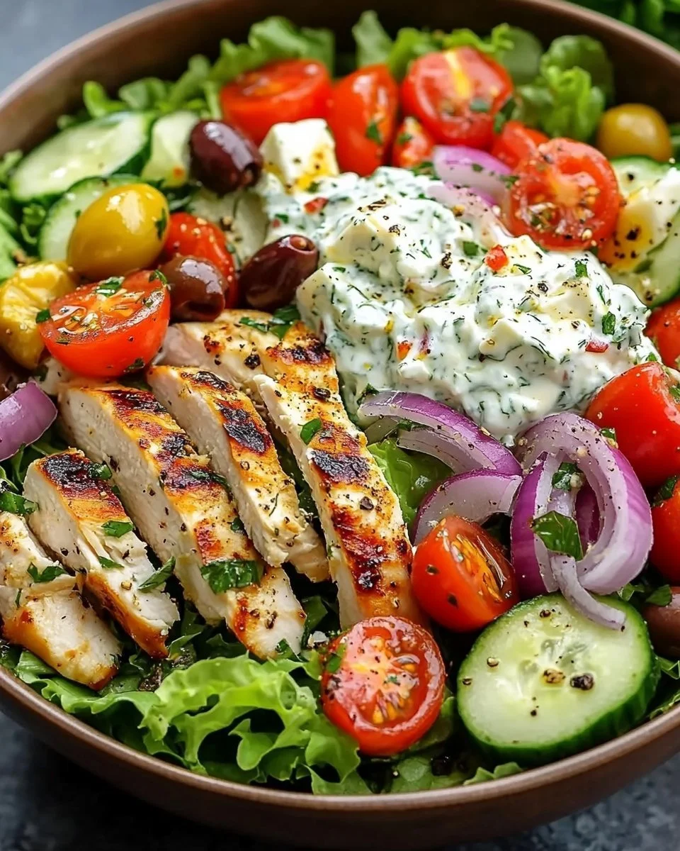 Insalata Greca di Pollo con Tzatziki