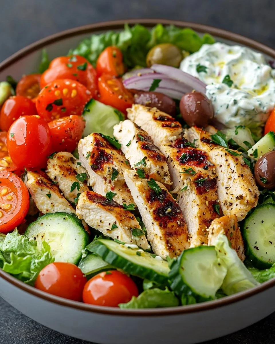 Insalata Greca di Pollo con Tzatziki