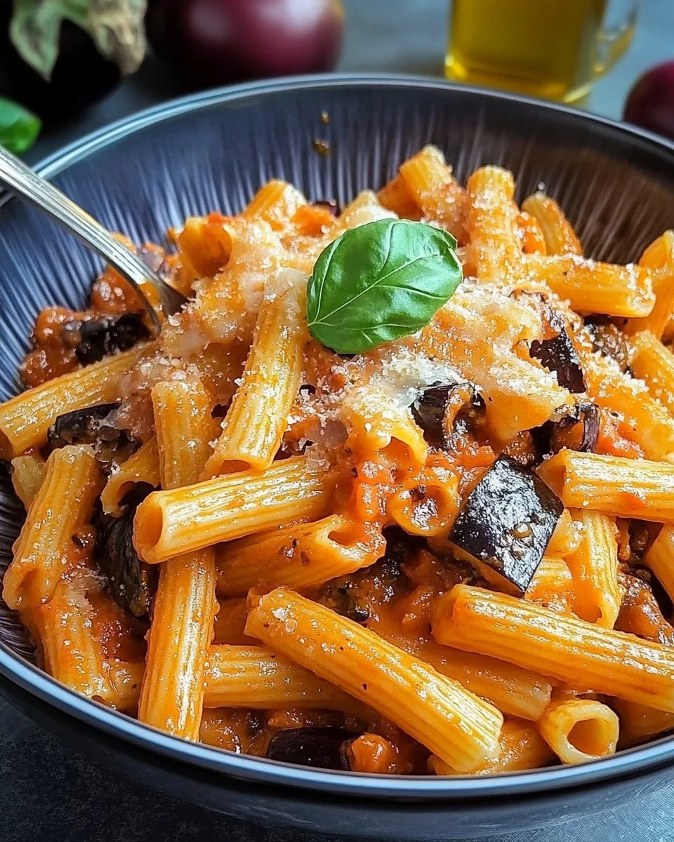 Pasta con Melanzane Fritte e Provola Affumicata