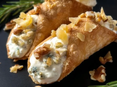 Cannoli di pane con gorgonzola e noci