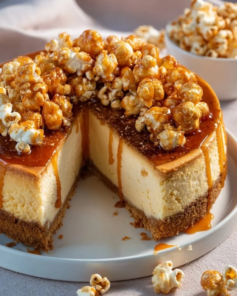 Cheesecake al Caramello e Popcorn