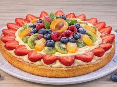 Crostata Morbida con Crema e Frutta