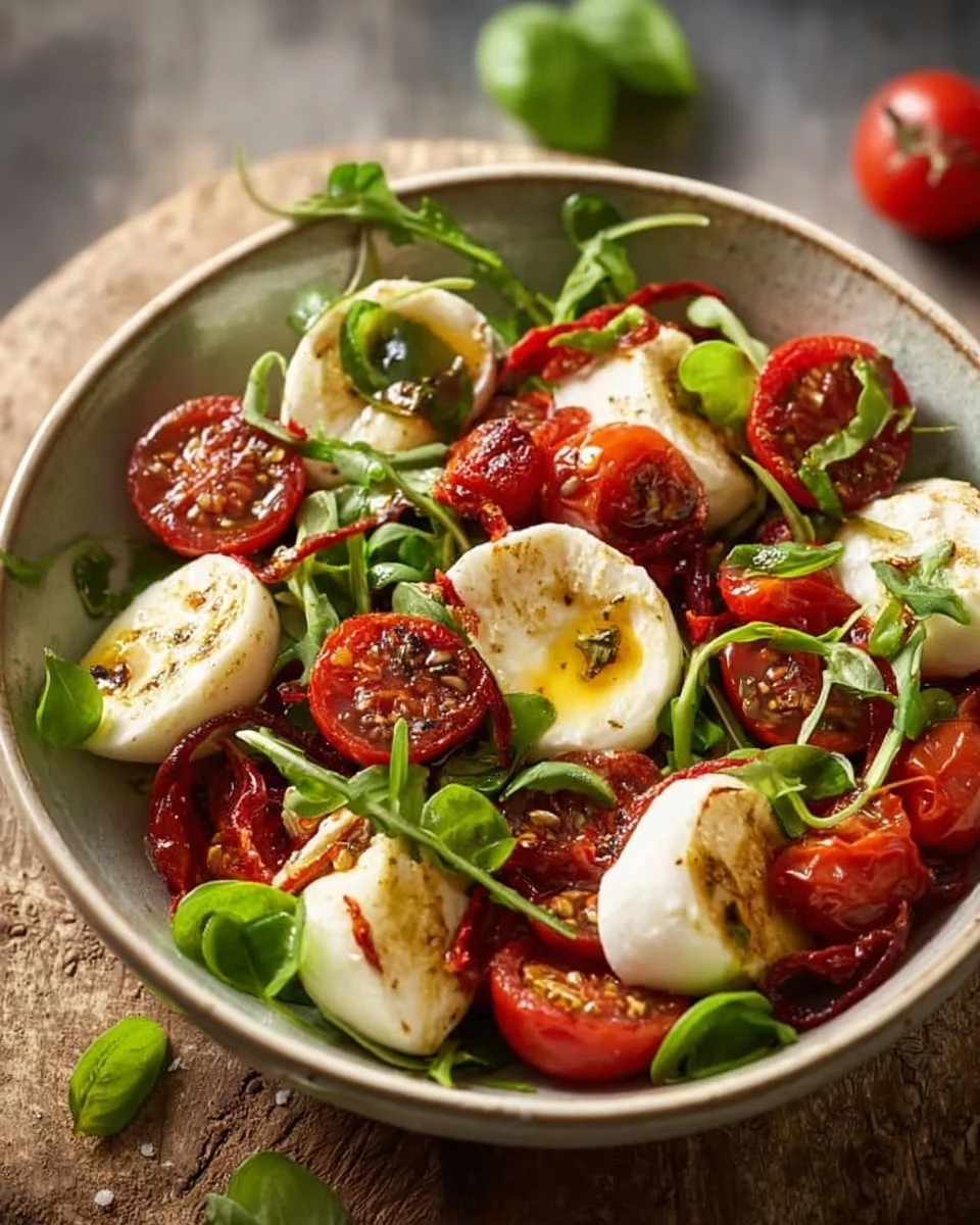 Insalata Con Mozzarelline Marinate E Pomodori Secchi