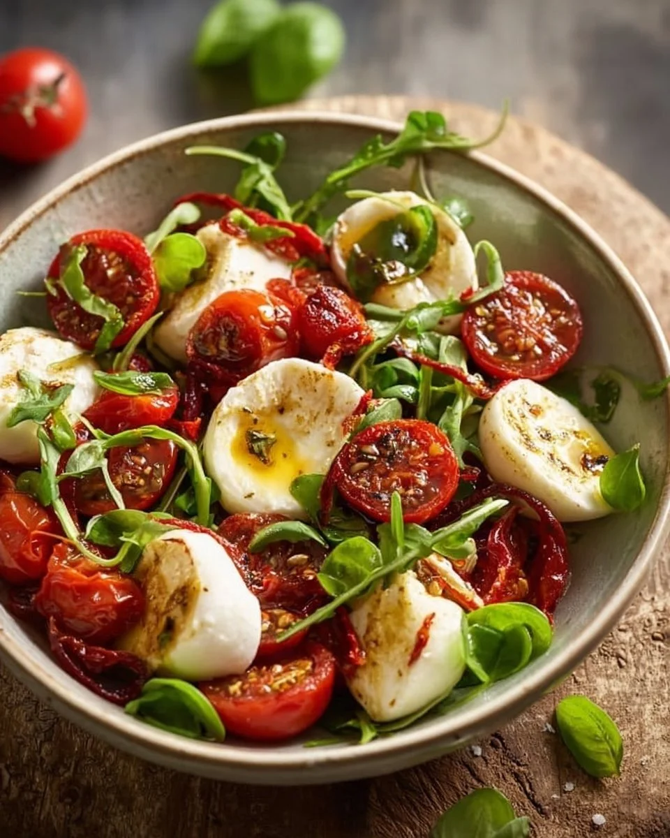 Insalata Con Mozzarelline Marinate E Pomodori Secchi