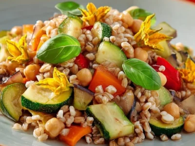 Insalata di farro con ceci e verdure estive