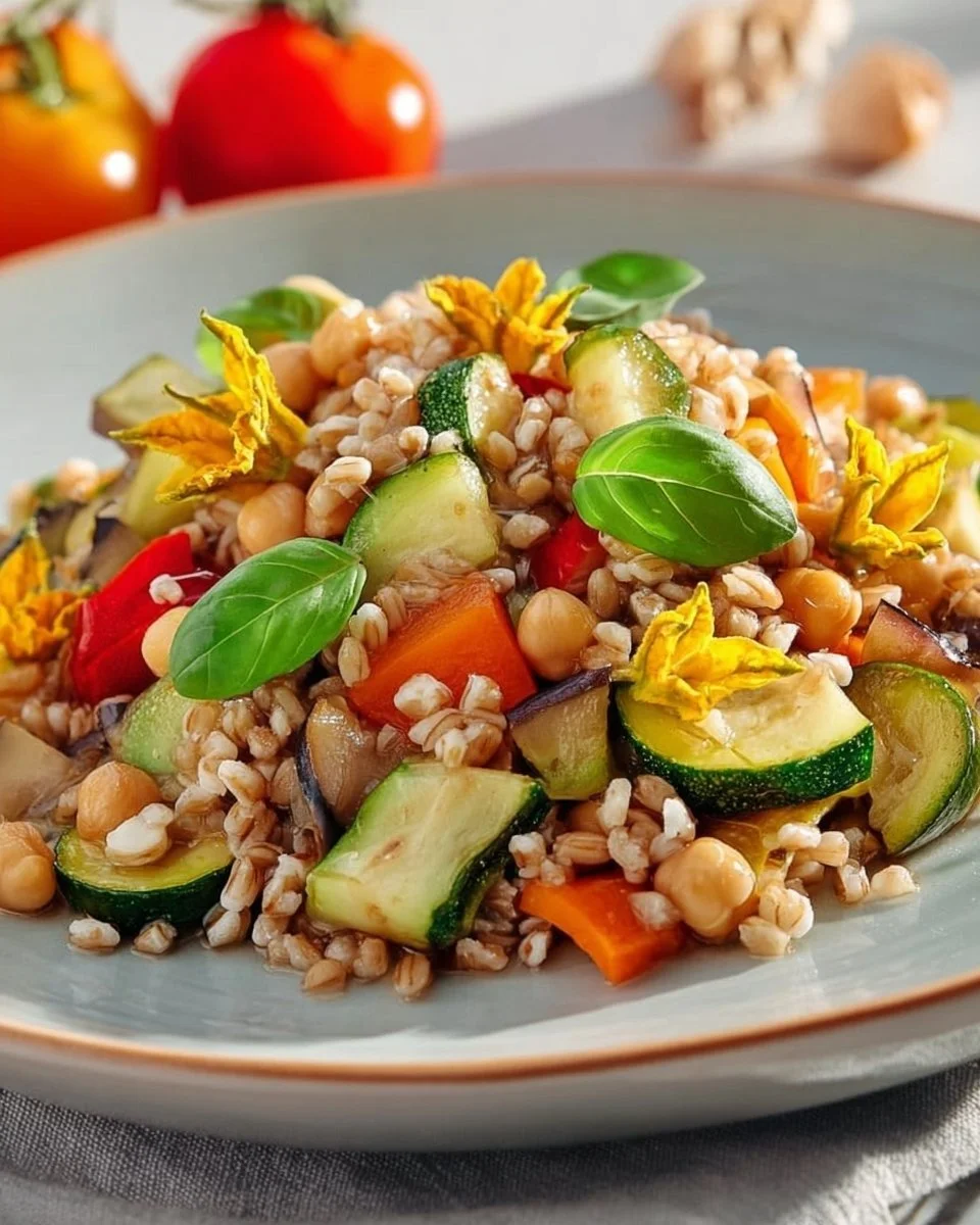 Insalata di farro con ceci e verdure estive: ricetta leggera e nutriente