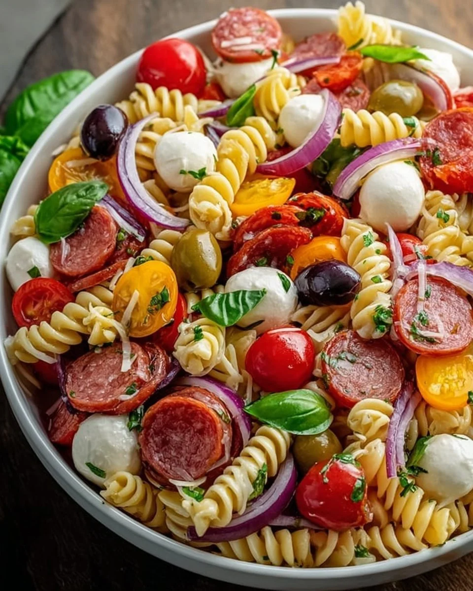 Delizia di Insalata di Pasta Antipasto Mediterranea