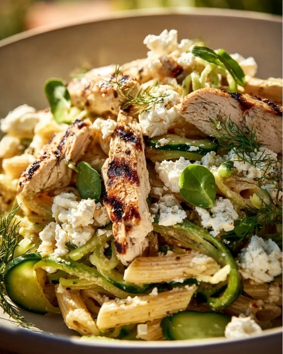 Insalata di Pasta con Pollo Grigliato e Feta