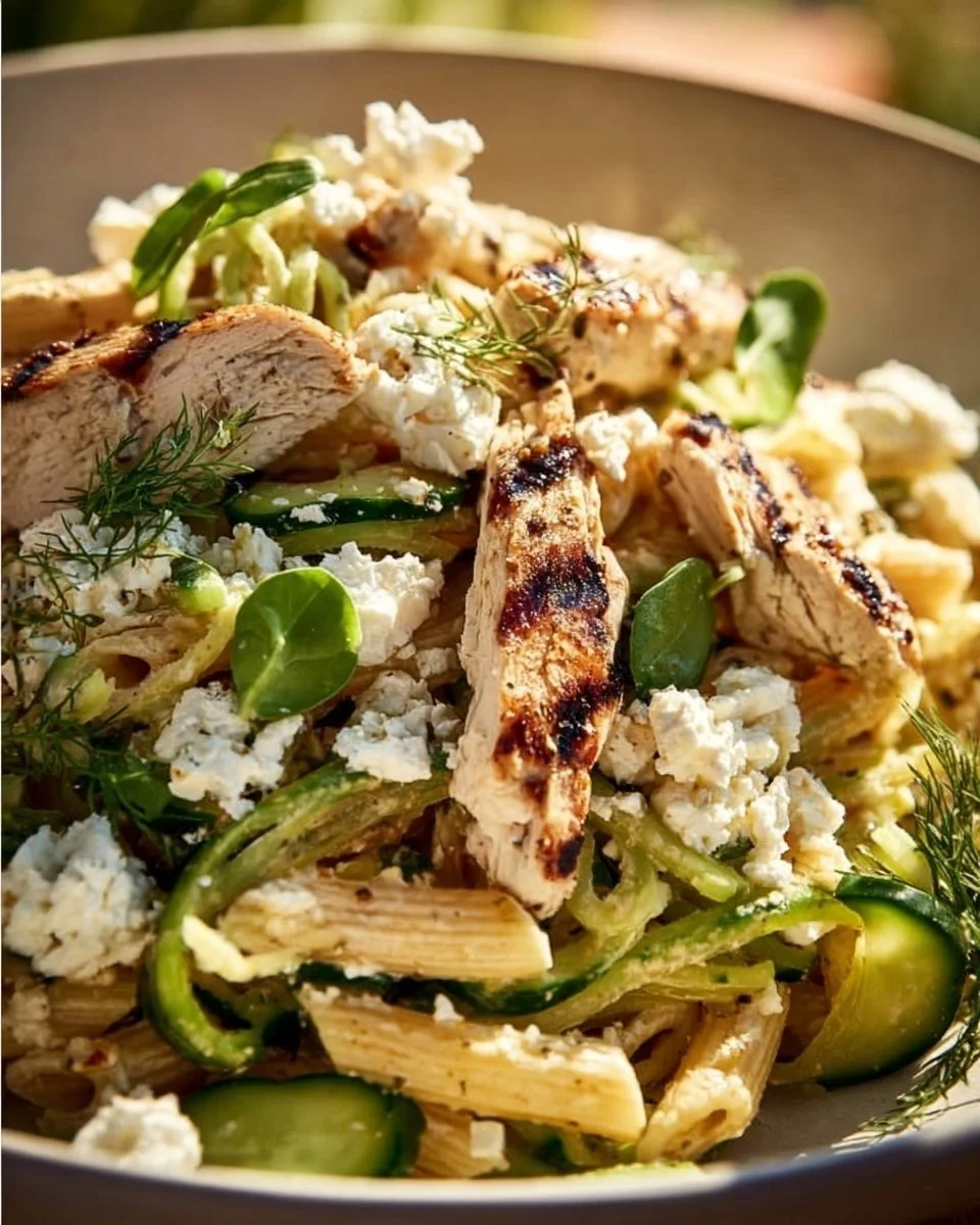 Insalata di Pasta con Pollo Grigliato e Feta