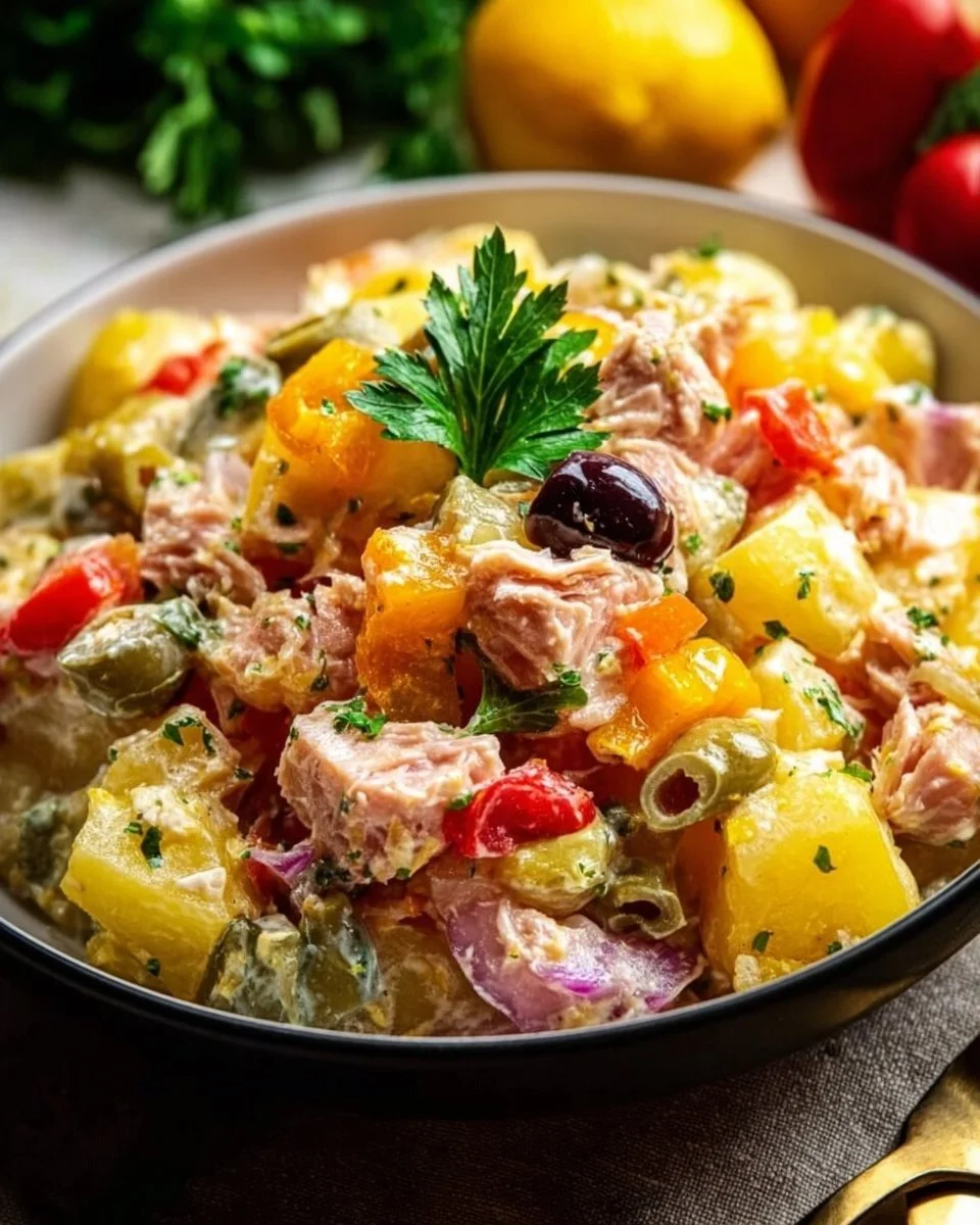 Insalata di patate con tonno