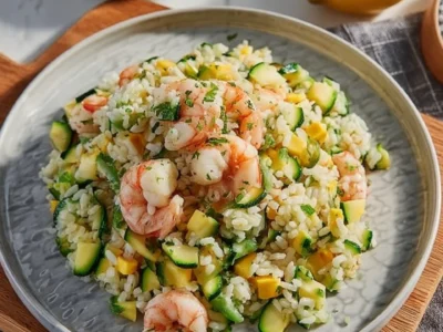 Insalata di Riso con Zucchine e Gamberi
