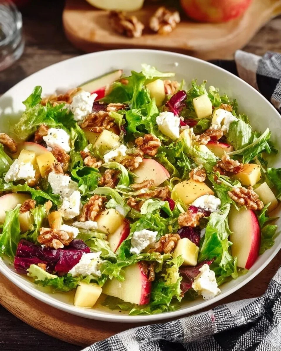 Insalatona Estiva con Mele, Noci e Mozzarella