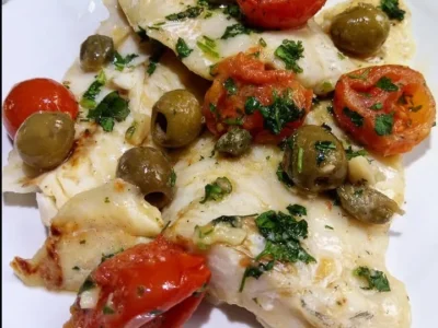 Merluzzo con pomodorini alla siciliana