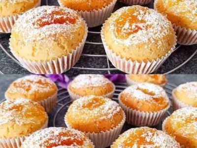 MUFFINS with jam, soft and fluffy