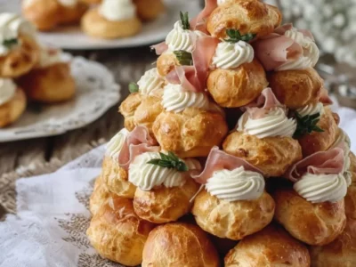 Profiterole Salato con Prosciutto e Formaggio Cremoso