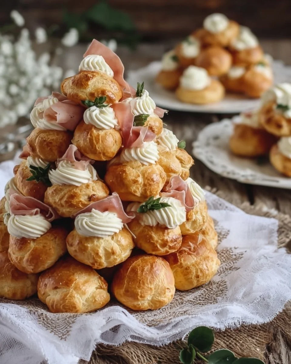 Profiterole Salato con Prosciutto e Formaggio Cremoso