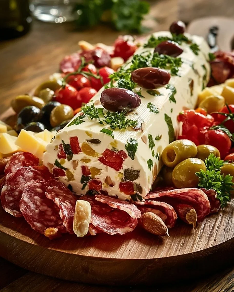 Antipasto rotolo di formaggio fresco: semplice delizia per le festività
