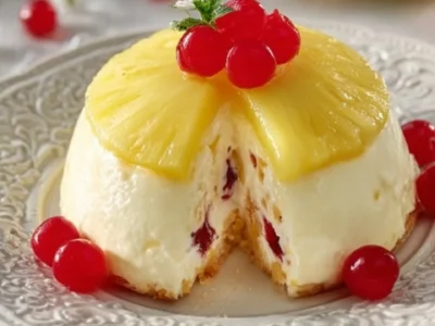 Semifreddo all’ananas con ciliegie candite