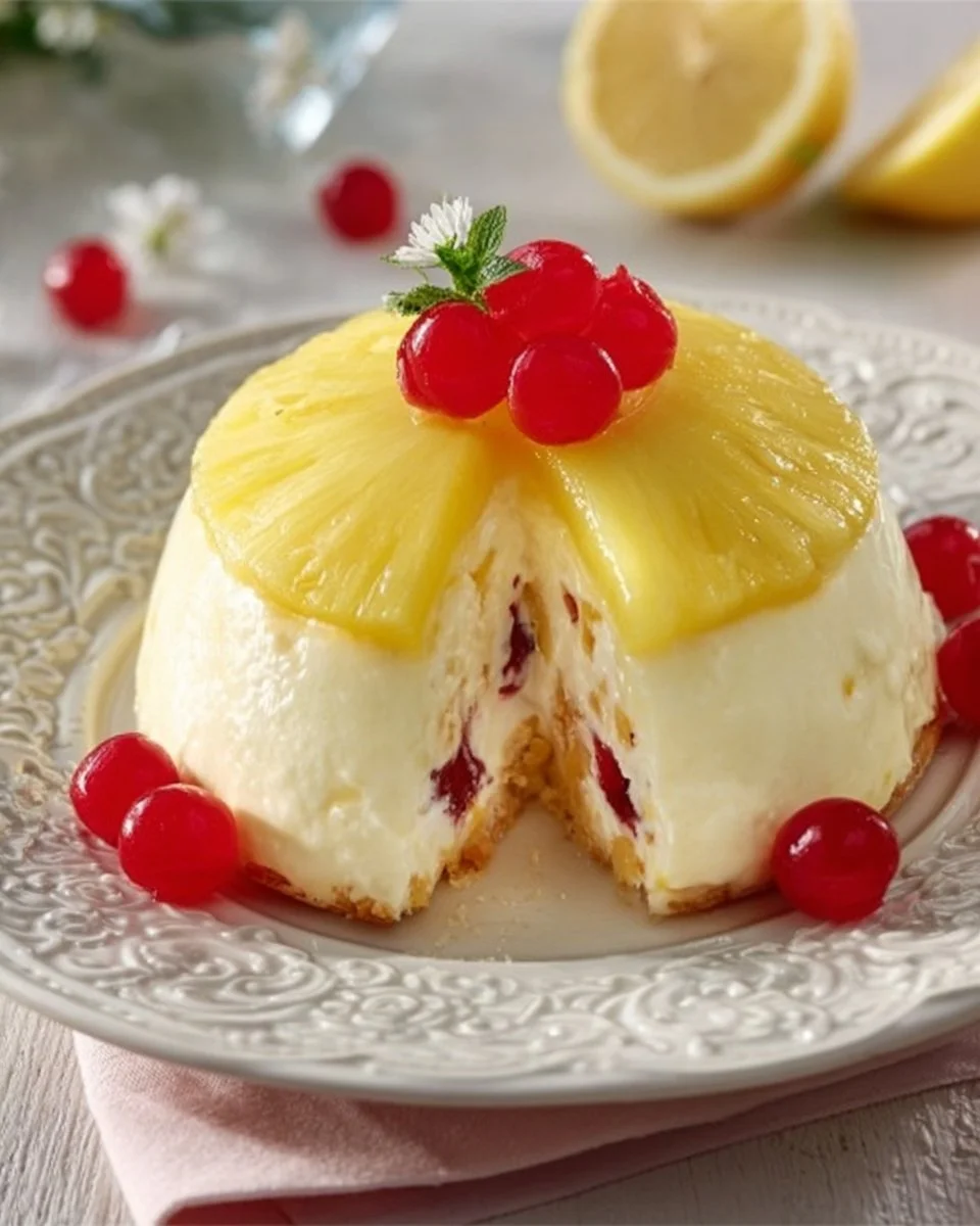 Semifreddo all’ananas con ciliegie candite