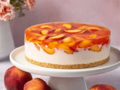 Torta fredda alle pesche