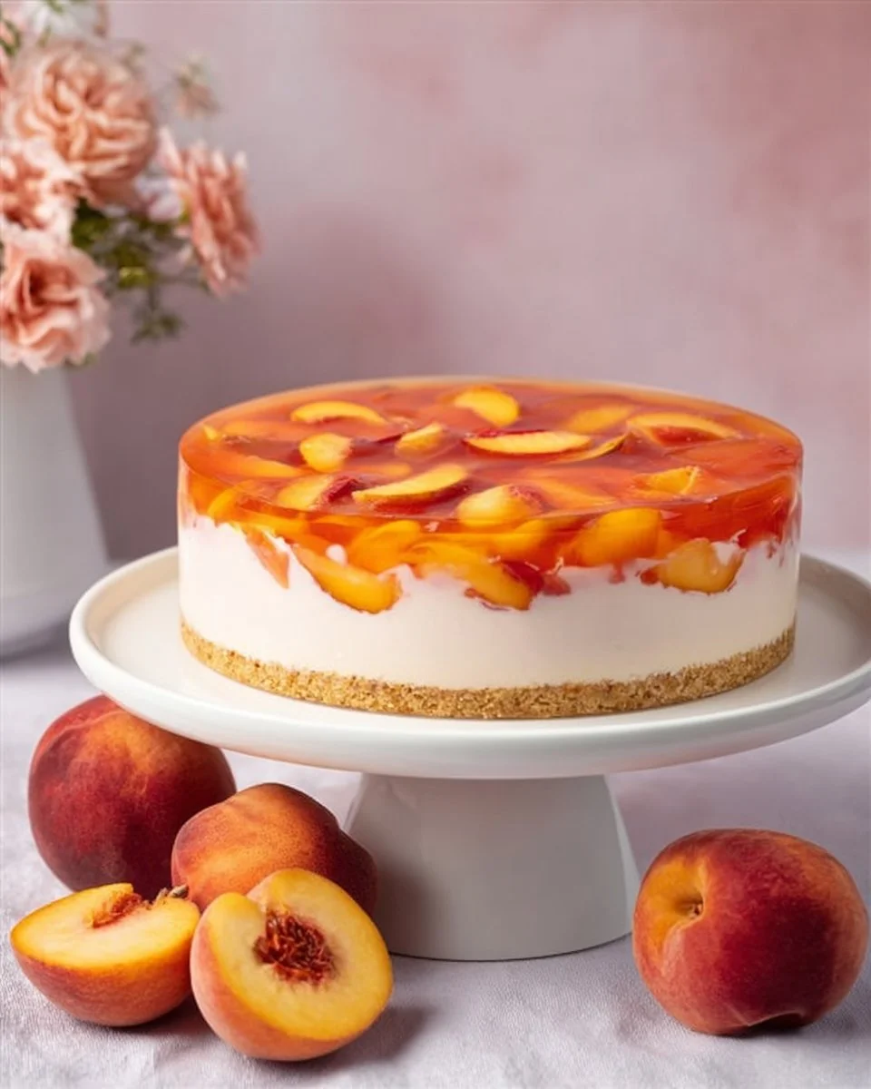 Torta fredda alle pesche