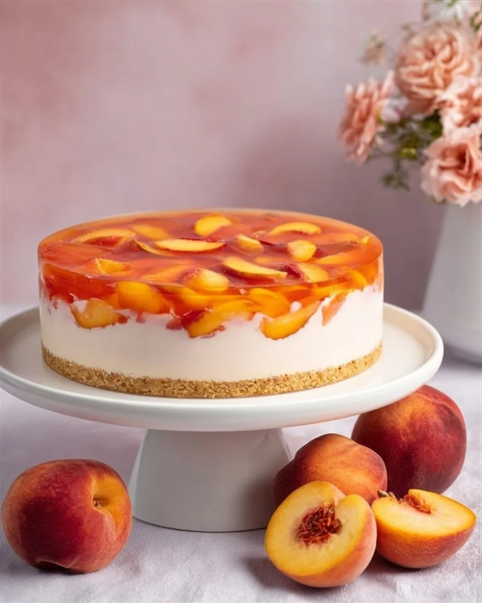 Torta fredda alle pesche