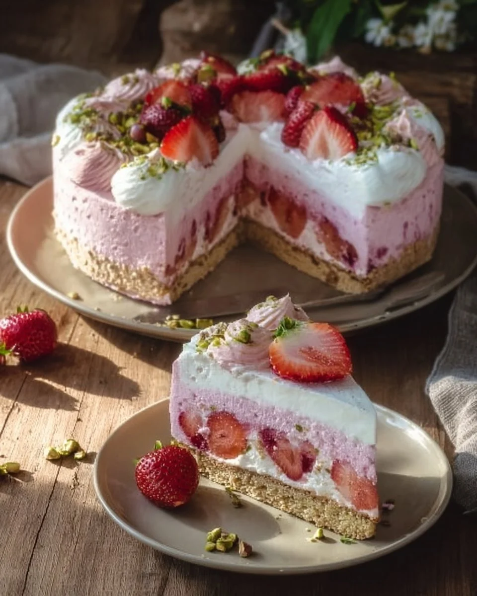 Torta semifreddo alle fragole