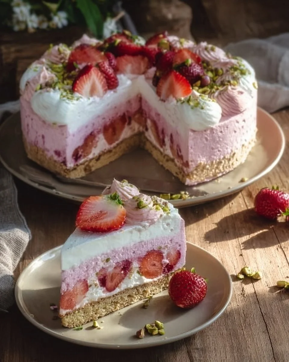 Torta semifreddo alle fragole