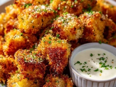 Bocconcini di pollo croccanti all’aglio e parmigiano in friggitrice ad aria
