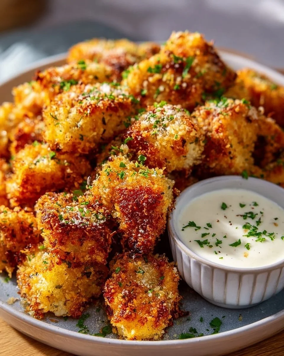 Bocconcini di pollo croccanti all’aglio e parmigiano in friggitrice ad aria