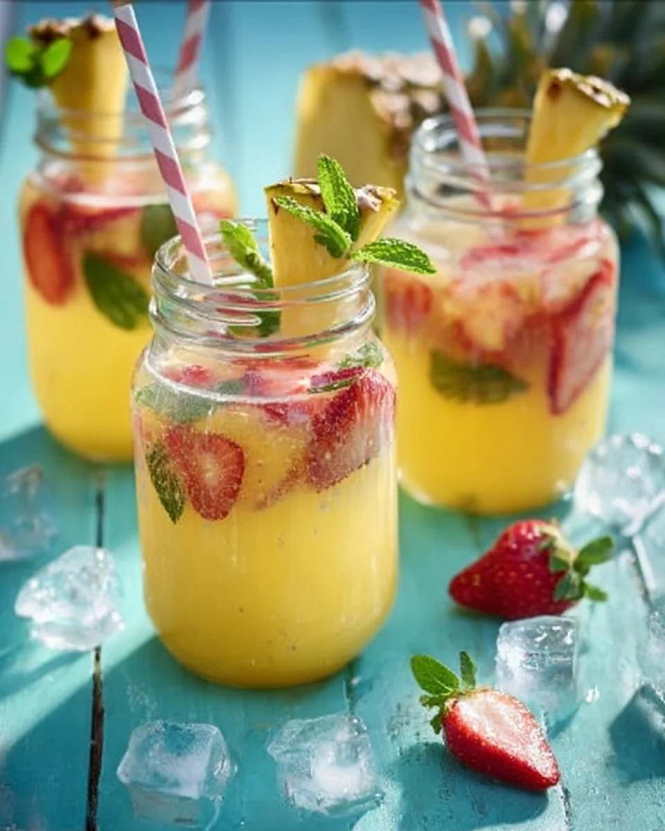 Bowle all'ananas e fragole