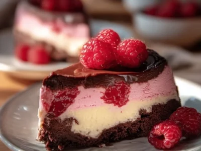 Cheesecake al Cioccolato con Lamponi