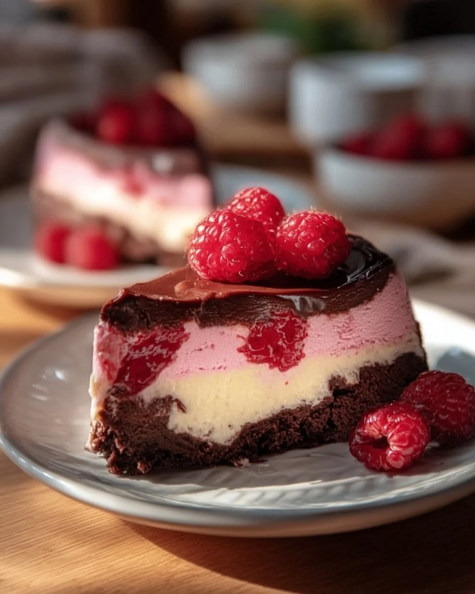 Cheesecake al Cioccolato con Lamponi