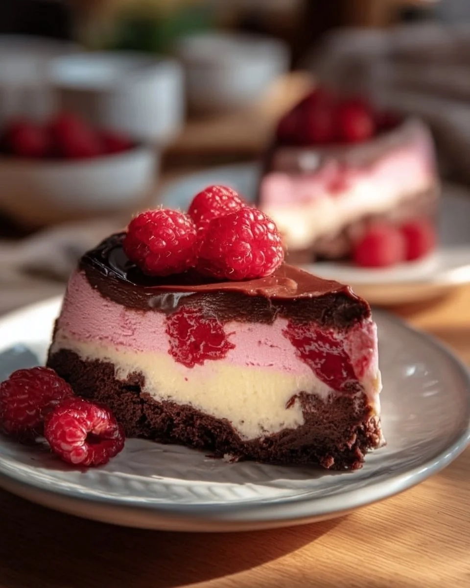 Cheesecake al Cioccolato con Lamponi