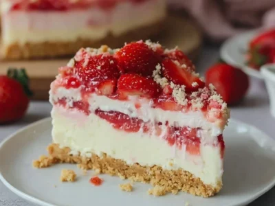 Cheesecake alle fragole croccanti