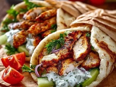 Chicken Gyros Mediterranei con Feta Tzatziki