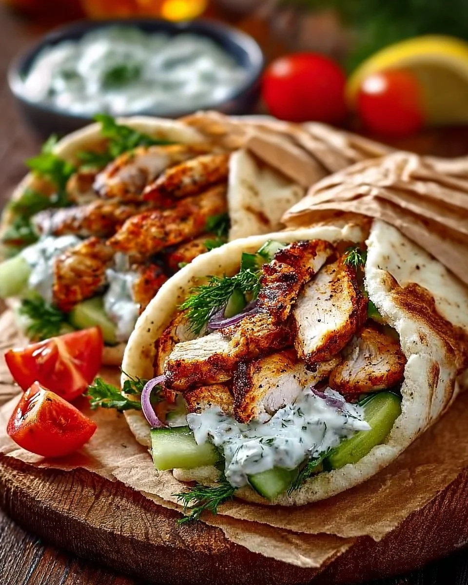 Chicken Gyros Mediterranei con Feta Tzatziki