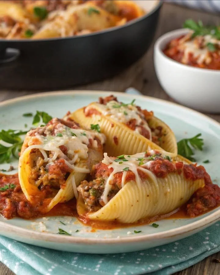 Conchiglioni Ripieni di Melanzane, Ricotta e Provolone