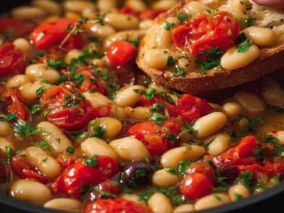 Fagioli Cannellini con Pomodorini e Olive Taggiasche