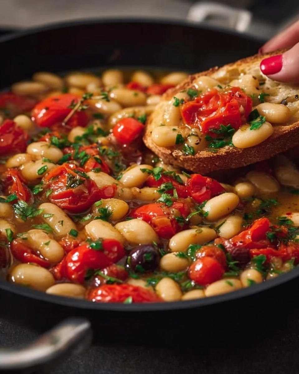 Fagioli Cannellini con Pomodorini e Olive Taggiasche