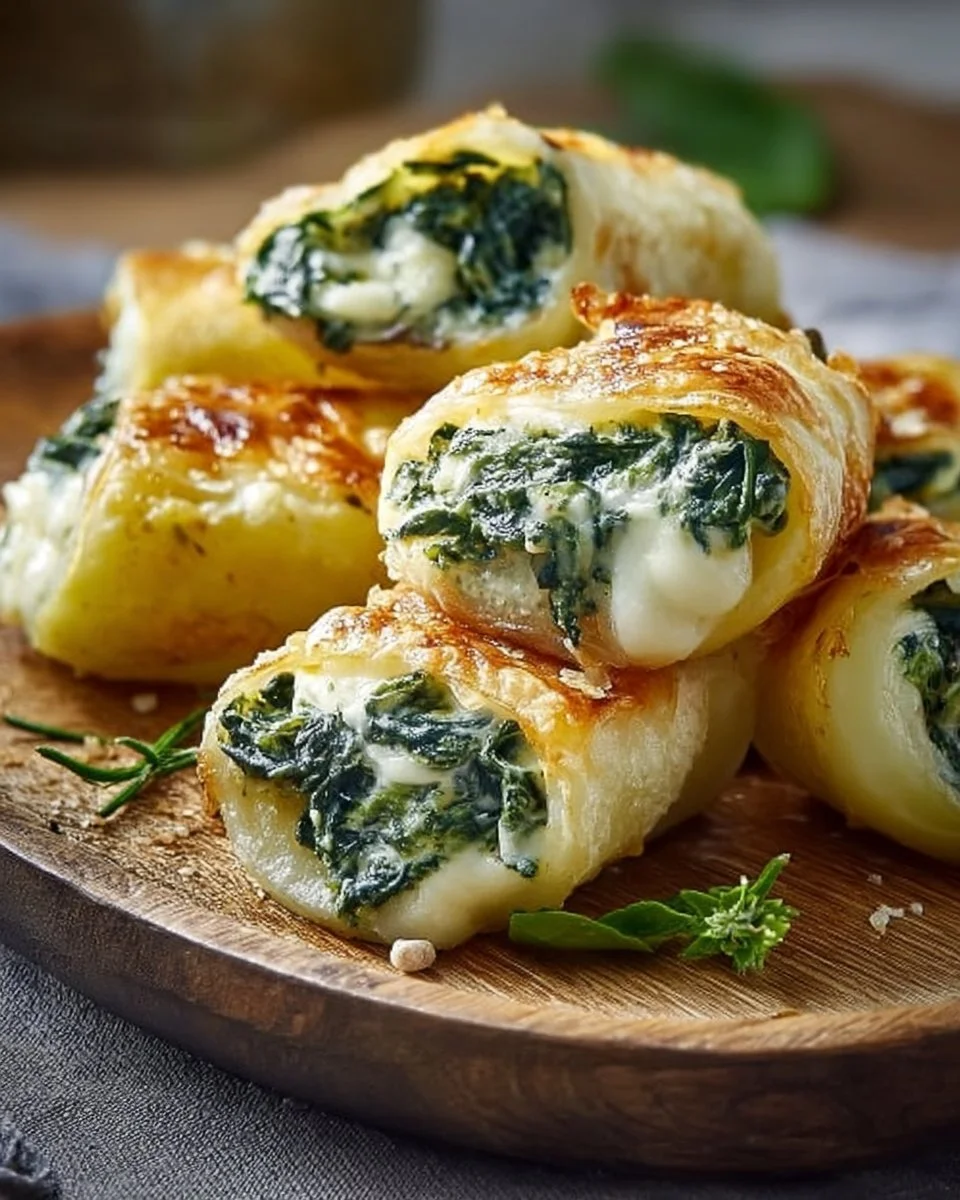 Fagottini di patate con spinaci e formaggio cremoso