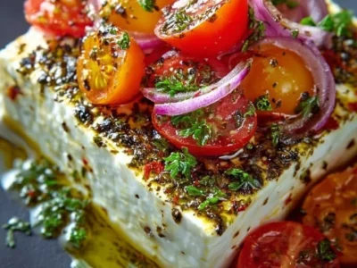 Formaggio di pecora al forno in stile greco