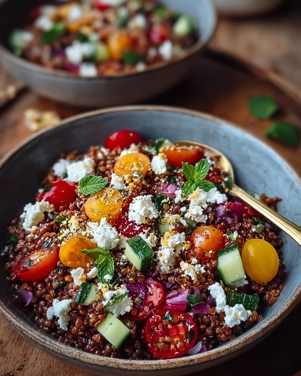 Insalata di Lenticchie Rosse Orientale con Feta