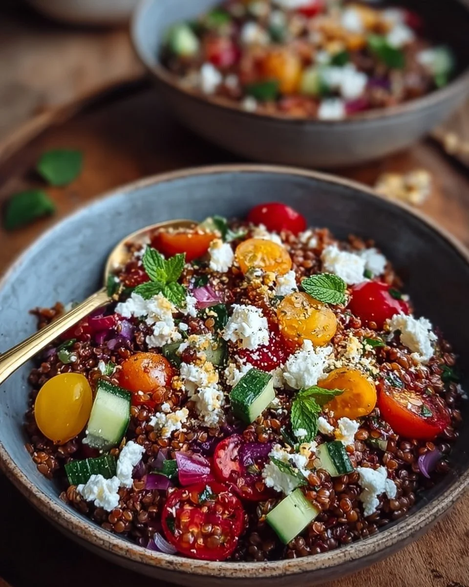 Insalata di Lenticchie Rosse Orientale con Feta