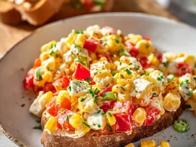 Insalata di Peperoni e Mais con Feta e Yogurt