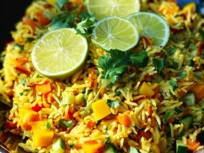 Insalata di riso speziata all’indiana con mango
