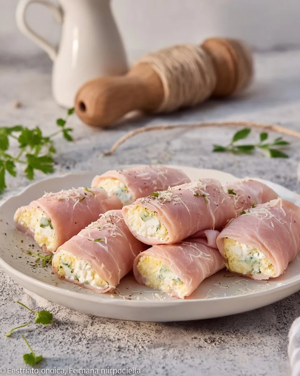 Involtini di prosciutto cotto con patate e ricotta