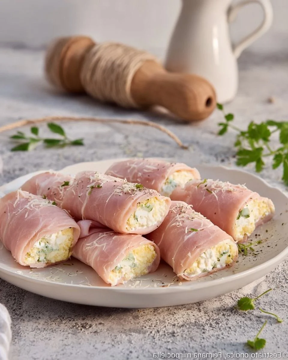 Involtini di prosciutto cotto con patate e ricotta