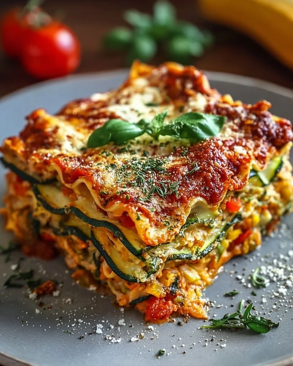 Lasagna ad alto contenuto proteico con verdure