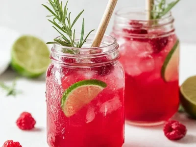Lemonade di lampone con rosmarino e lime